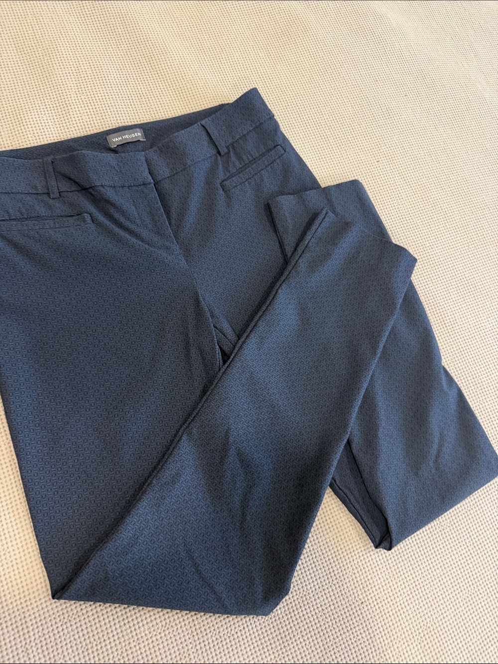 Van Heusen Navy Patterned Dress Pants